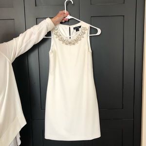 White House Black Market white petite lined dress